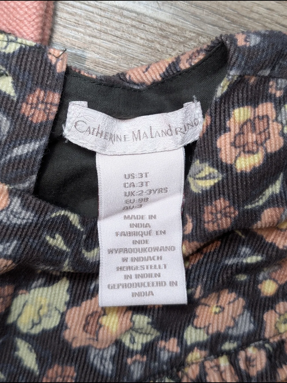 Catherine Malandrino Black Floral Ruffle Sleeve Dress Pink Cardigan Girls 3T